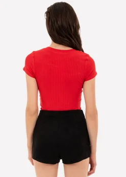 Top manga corta textura