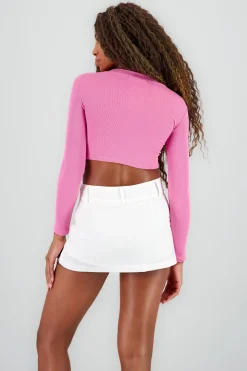 Top manga larga cuello alto