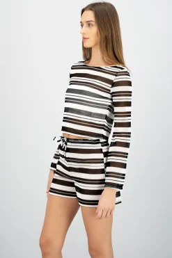 Top manga larga rayas ligero