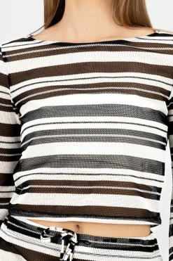 Top manga larga rayas ligero