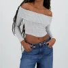 Top off shoulder liso tipo rib
