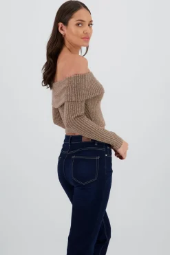 Top off shoulder liso tipo rib