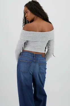 Top off shoulder liso tipo rib