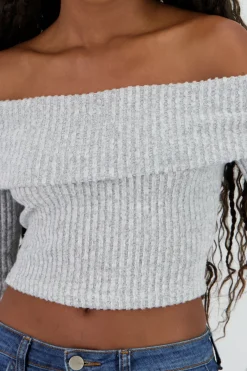 Top off shoulder liso tipo rib