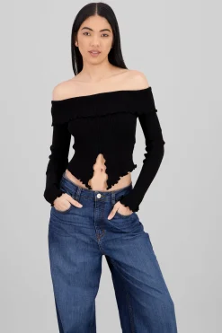 Top off shoulder plisado