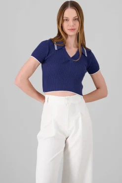 Top polo tejido contraste color Hypsters