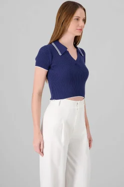 Top polo tejido contraste color Hypsters