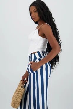 Top popelina tipo corset encaje