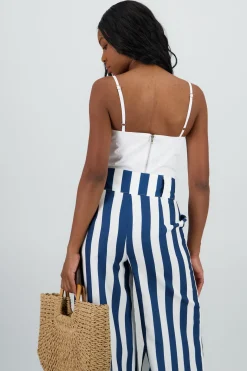 Top popelina tipo corset encaje