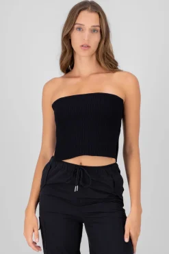 Top rib grueso strapless