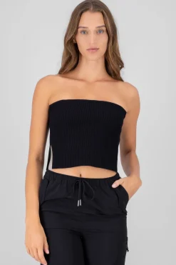 Top rib grueso strapless