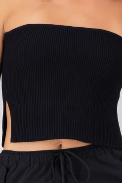 Top rib grueso strapless