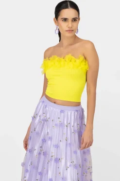 Top seamless con detalle de flores