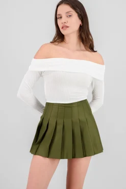 Top Sin Hombros Textura Rib