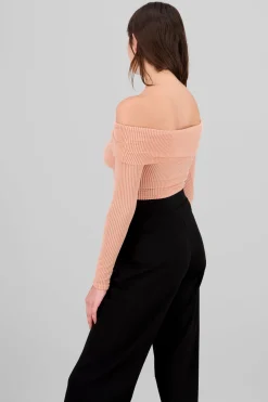 Top Sin Hombros Textura Rib