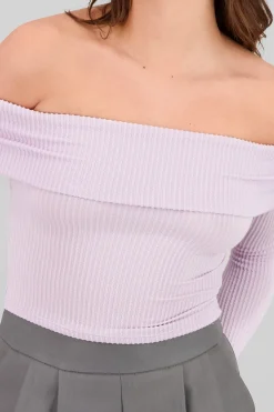 Top Sin Hombros Textura Rib