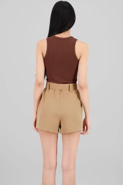 Top sin manga cuello redondo rib