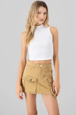 Top sin manga rib suave