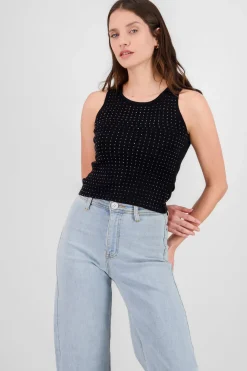 Top sin mangas detalle brillos