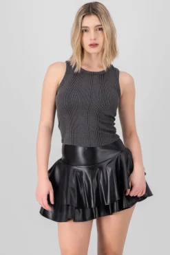 Top sin mangas rib deslavado