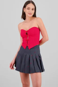 Top strapless detalle moños