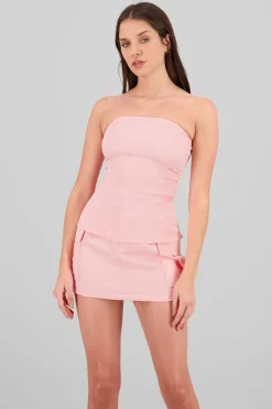 Top strapless sastreado