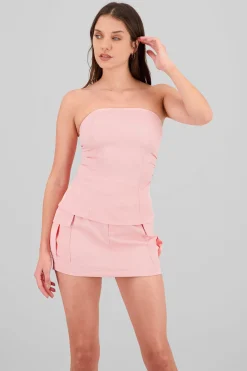 Top strapless sastreado