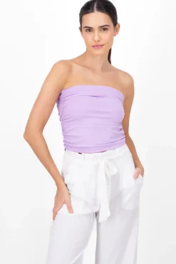 Top strapples drapeado