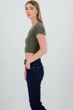 Top tejido cuello cuadrado