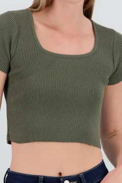 Top tejido cuello cuadrado