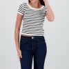 Top tejido manga corta rayas
