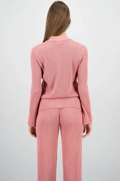 Top tejido manga larga botones