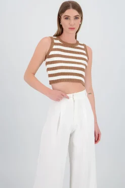 Top tejido rib rayas