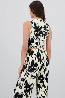 Top textura flores tropicales