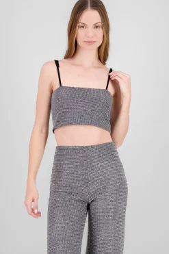 Top tirantes brillos textura
