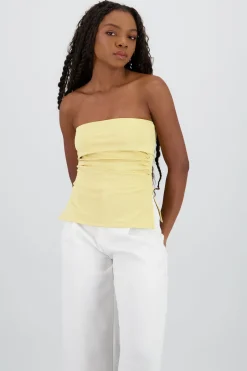 Top tubo con dobles escote