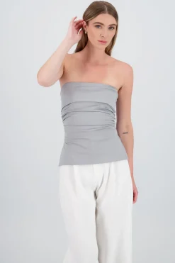 Top tubo con dobles escote