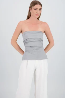 Top tubo con dobles escote