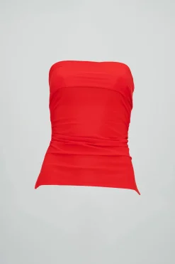 Top tubo con dobles escote