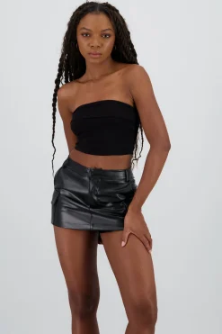 Top tubo corto con dobles