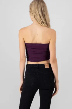 Top tubo drapeado mesh