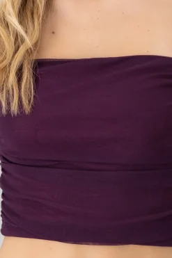 Top tubo drapeado mesh