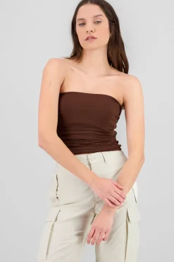 Top Tubo Strapless Drapeado