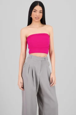 Top Tubo Strapless Drapeado