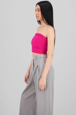 Top Tubo Strapless Drapeado