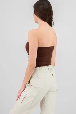 Top Tubo Strapless Drapeado