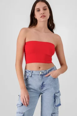 Top Tubo Strapless Rib