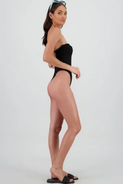 Traje de baño textura strapless