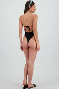 Traje de baño textura strapless