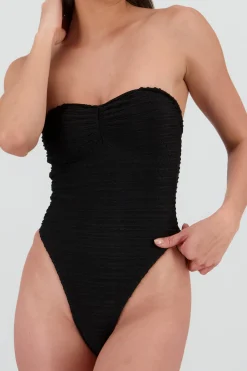 Traje de baño textura strapless